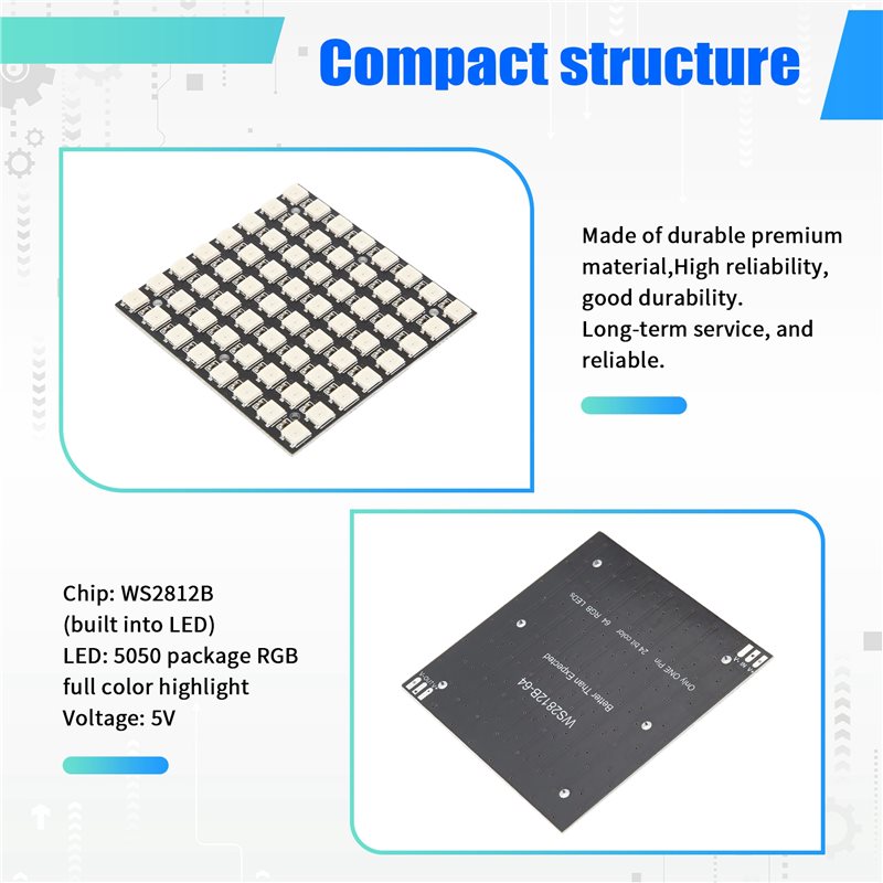 2025 Trend WS2812 LED 5050 RGB - đánh giá và giá Rgb Led Matrix 8X8
