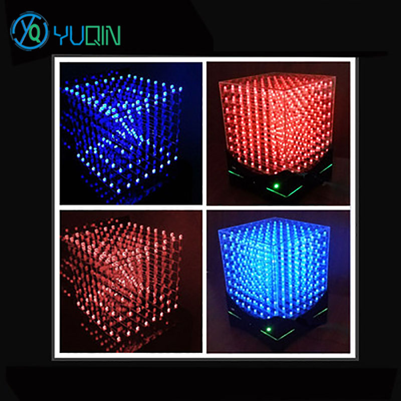 DIY 3D8 LED Cube Kit 8x8x8 wit - đánh giá và giá Rgb Led Matrix 8X8