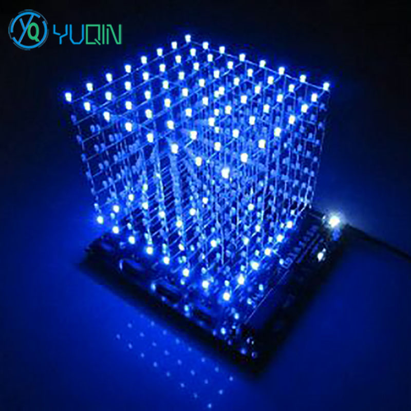 DIY 3D8 LED Cube Kit 8x8x8 wit - đánh giá và giá Rgb Led Matrix 8X8