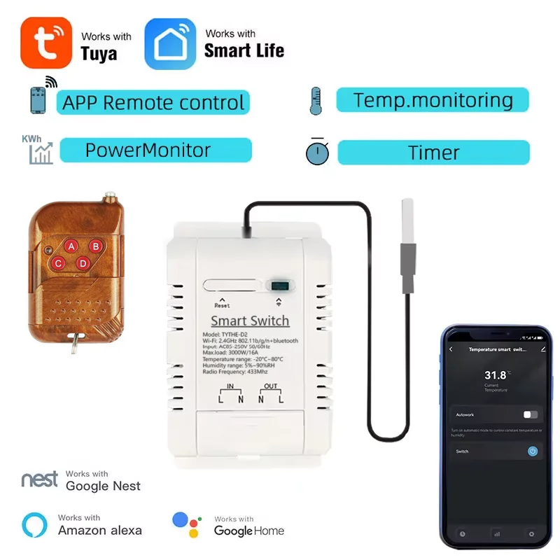 Tuya Wifi 16A/20A Smart Temper - đánh giá và giá Sonoff Basic Switch