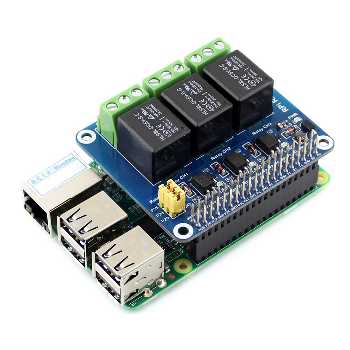 Waveshare 5V 3-Channel Relay M - đánh giá và giá Pi Zero W Board