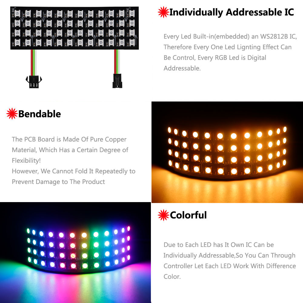 DC5V WS2812B RGB LED Panel Scr - đánh giá và giá Rgb Led Matrix 8X8